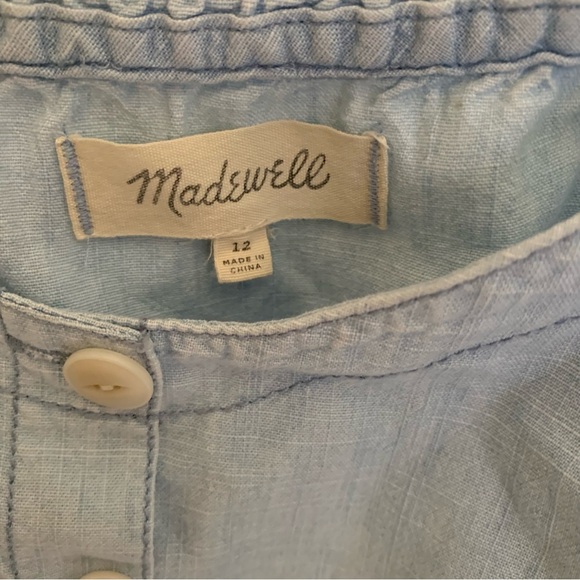 Madewell Denim Tie-Strap Button-Front Sundress in Morley Wash EUC Size -… - Picture 9 of 9